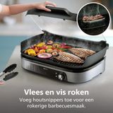 Philips Tafelgrill HD6212/90 - Rook- en aroma-infuser - Glazen deksel - 2400W