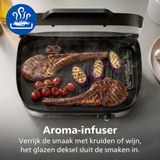 Philips Tafelgrill HD6212/90 - Rook- en aroma-infuser - Glazen deksel - 2400W