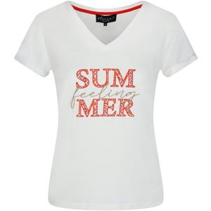 Elvira Casuals - T-shirt - Off-White - 95% Viscose 5% Elastaan