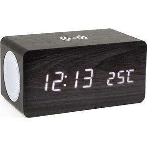 Coverzs - Digitale Wekker - Draadloze Oplader - Houten Design