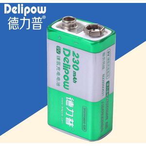 batterij 9V echt hoge capaciteit 9 volt draadloze microfoon oplaadbare batterij 230Mah 6F22 Oplaadbare Li-Ion mobiele