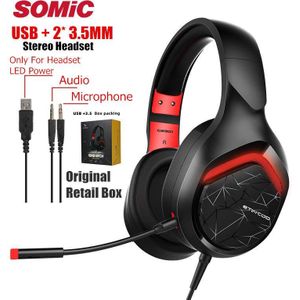 Somic Stincod GS301 Pc Gaming Headset Usb 7.1/Usb + 3.5 Mm Gaming Hoofdtelefoon Met Microfoon Voor Computer PS4 laptop Telefoon