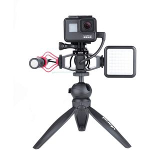 Vlogging Mount voor Gopro Hero 7 6 5/DJI Osmo Actie Camera Microfoon Behuizing voor Adapter met 1/4"" schroef Koude Schoen/Light Stand