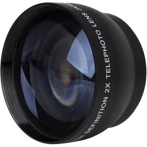 52Mm 2X Vergroting Telelens Voor Nikon AF-S 18-55Mm 55-200Mm Lens Camera