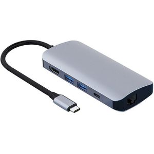 7 In 1 Type-C Docking Station USB-C Splitter Connected to Notebook Multifunctional Expansion Dock PD / Gigabit Network Port / TY