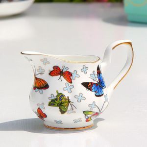 Keramische Bone China Porselein Drinkware Middag Zwarte Thee Koffie Mok Pull Bloem Cilinder Melk Cup Suiker Pot Melk Tank Opslag