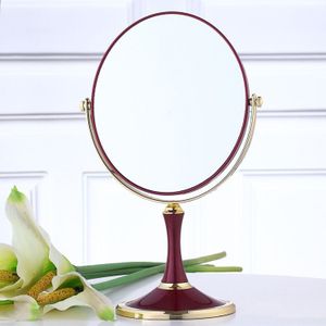 LS Gewone Rode Dubbelzijdig Make Up Cosmetische Ovale Spiegel Scheren Bad Tafel Op Stand