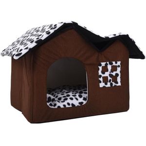 Luxe High-End Dubbele Pet House Bruine Hond Kamer 50x40x35cm