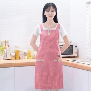 Schort Huishouden Keuken Cover Coat Waterdichte Olie-Proof Lange Mouwen Volwassen Vrouwelijke Mode Koken Met Mouwen Taille