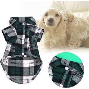 Pet Dog Plaid Streep Shirt Kleding Katoen Lente Zomer Kostuums Jacket Jassen