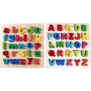 Houten Alfabet Peuter Puzzlestoys Kids Heldere Kleur Letters, Meisje & Jongen Leren Middelen Vorm Puzzel Voorschoolse Leren Speelgoed