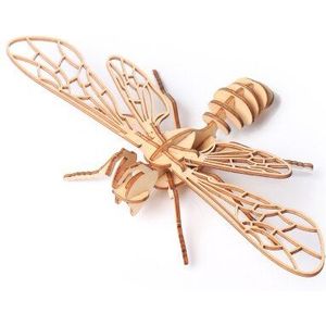 Houten 3D Puzzel Building Model Toy Hout Insect Dier Cicade Mantis Lieveheersbeestje Schorpioen Sprinkhaan Libel Vlinder Bee 1 Pc