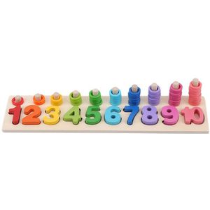 Baby Houten 3D Alfanumerieke Puzzel Kinderen Jongen Meisje Kleurrijke Geometrische Educatief Speelgoed