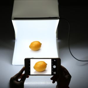 Vouwen Lightbox Photo Studio LED Desktop Studio voor Smartphone DSLR Camera Draagbare Fotografie Lightbox Studio Gesp Soort