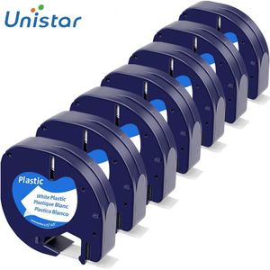 Unistar Compatibel Label Tape Voor Dymo Letratag Vullingen 91331 Witte Plastic Label Tape 12Mm Te Gebruiken Met Dymo Letratag LT-100H