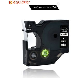 12mm 45021 white on black compatible dymo D1 12mm label printer 45021 laminated label tapes for LabelManager 160 280 printer
