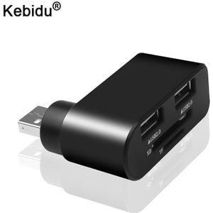 Kebidu Multi Usb2.0 Hub 2 Port Adapter Splitter Power Interface Sd Tf Kaartlezer Voor Macbook Air Computer Laptop