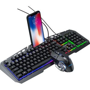 Bedrade Gaming Toetsenbord En Muis Mechanische Gevoel Rgb 104 Keycaps Backlit Gamer Toetsenborden 3200Dpi Muizen Voor Pc Laptop Computer