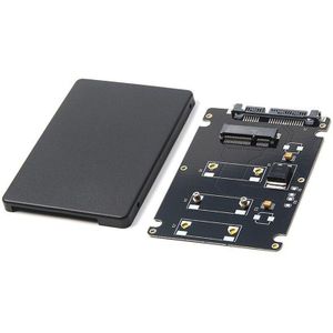 Mini Pcie Msata Ssd 2.5 Inch SATA3 Adapter Kaart Met Case 7 Mm Dikte Zwart