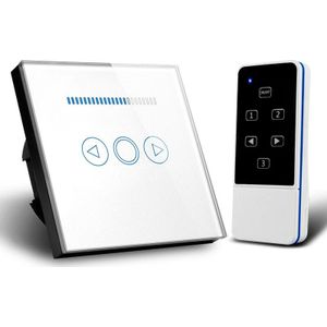 Aseer, Smart Home Eu Remote Dimmer 500W Touch Screen Glas Licht Schakelaar Met Afstandsbediening Functie, rf 433Mhz, AC110-240V