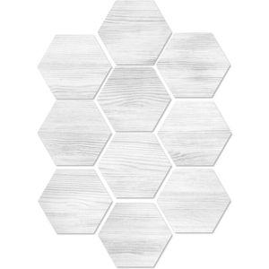 10Pcs PVC Hexagon Houtnerf Muur Floor Stickers Waterbestendig Keuken Woonkamer Decor