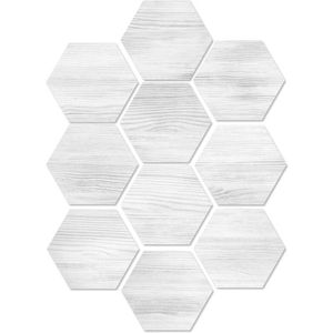 10Pcs PVC Hexagon Houtnerf Muur Floor Stickers Waterbestendig Keuken Woonkamer Decor