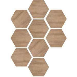 10Pcs PVC Hexagon Houtnerf Muur Floor Stickers Waterbestendig Keuken Woonkamer Decor