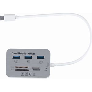 Slim 3-Poort Type-C USB3.0/3.1 Super Speed 5Gbps HUB DC5V Kaartlezer Met LED high speed transmissie 64 #