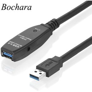 Bochara Actieve Repeater Usb 3.0 Verlengkabel Ingebouwde Ic Chipset Man-vrouw Folie + Gevlochten Afgeschermde 5M 10M 15M