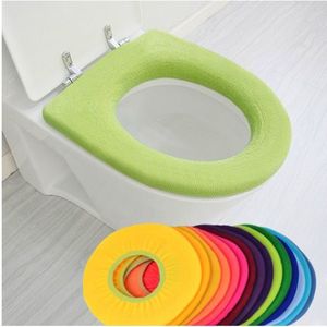 Willekeurige Kleur! Comfortabele Toilet Seat Cover Voor Badkamer Producten Voetstuk Pan Kussen Pads Lycra Gebruik In O-Vormige Flush