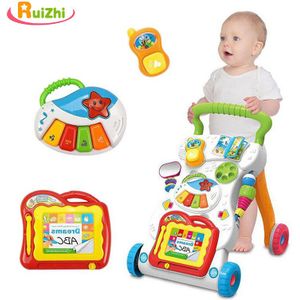 Ruizhi Loopstoeltje Baby Winkelwagen Vroege Onderwijs Puzzel Multifunctionele Trolley Met Muziek Speelgoed 1-3 Jaar Oude Kinderen RZ1210