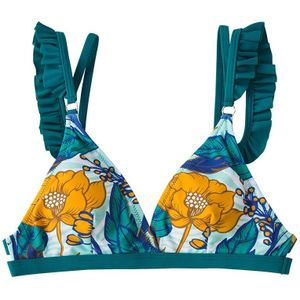 Seaselfie Zoete Bloemen Ruffled Bikini Top Vrouwen Verwisselbare Pads Aparte Top Vrouwelijke Enkele Bh Top Meisje Badmode