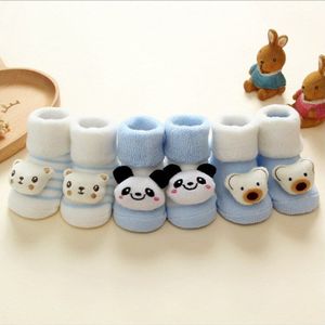 3 paren/set Leuke Sokken Baby Katoen Cartoon Dier Kat Beer Panda Hond Anti-slip Vloer Sokken Warme Zachte jongens Meisje Autumn0-18M