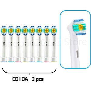 8 Stuks Elektrische Tandenborstel Nozzles Voor Orale B 3D Opzetborstels Braun EB17A EB18A EB20A EB25A EB50A Tandenborstel Heads