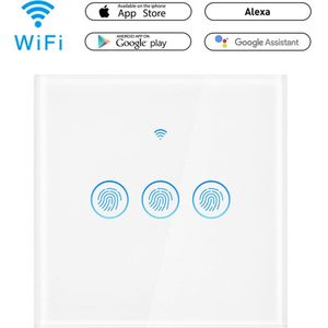 Szaoju Eu Smart Lichtschakelaar Muur Touch Switch 1 Gang 1 Way Smart Home Ondersteuning Alexa Google Home Assistent Ifttt voor Android