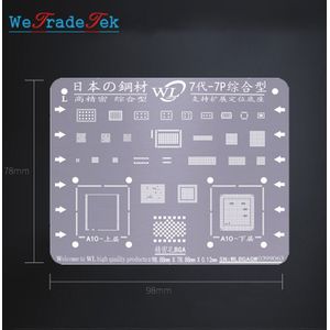 Universele Bga Reballing Stencil Kit 0.12Mm Dikte Tin Mesh Soldeer Template Voor Telefoon Xsmax Xs Xr X 8 8P 7P 7 6P 6 5 5S