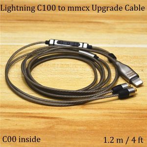 Lightning C100 Naar Mmcx Upgrade Hoofdtelefoon Kabel, Microfoon Converter, Diy Vervanging Cord Voor Sony,Shure, sennheiser IE80,80S, Se215, Yamah
