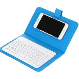 Portable Bluetooth Keyboard Case Mobiele Telefoon Draadloze Toetsenbord Pu Lederen Beschermhoes Voor 4.5 Inch-6.8 Inch Smart Phone