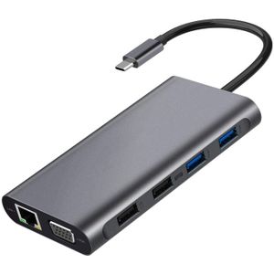 Usb C Hub, Usb-C Laptop Docking Station, 11 In 1 Drie Display Type C Adapter, geschikt Voor En Windows (2Hdmi Vga Pd3.0