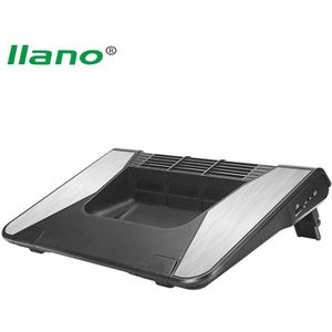 Llano 17Inch Gaming Laptop Koeler Metalen Horizontale As Turbo Fan Laptop Cooling Pad Lage Decibel Notebook Radiator Stand