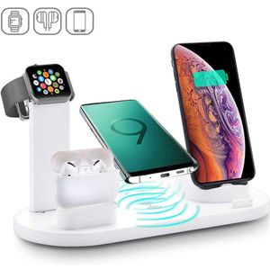 Kephe 4 In 1 Draadloze Opladen Inductie Charger Stand Voor Iphone 11 Pro X Xs Max Xr 8 Airpods Pro apple Horloge Docking Station