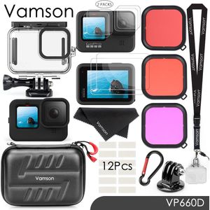 Vamson Waterdichte Case Voor Go Pro 9 Accessoires Voor Gopro Hero 9 Zwart Onderwater Duik Behuizing Beschermende Duiken Cover Mount