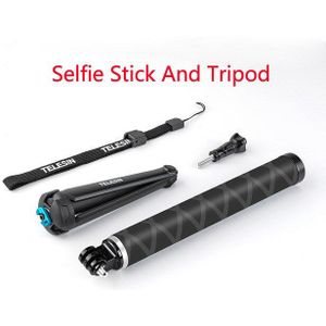 Telesin 90 Cm Carbon Fiber Lichtste Selfie Stick Aluminium Statief Voor Gopro Hero 5 6 7 8 Voor Dji osmo Actie Camera Ac