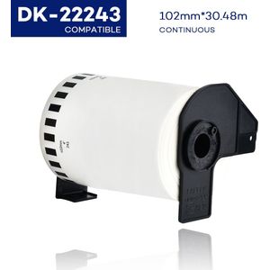 102 Mm * 30.48 M Wit DK22243 Compatibel Continue Thermisch Papier DK-22243 Dk 22243 Compatibel Voor Brother Ql Label Printer QL-500