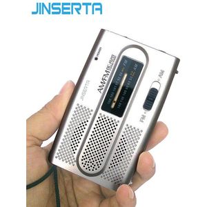 Jinserta Mini Draagbare Telescopische Antenne Radio Am/Fm Voor Pocket Wereld Ontvanger Speaker