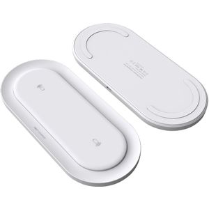 Dual Snelle Draadloze Oplader 2 Coils 20W 2 In 1 Opladen Pad Voor Apple Iphone Se 11 Xs max Xr X 8 Airpods Pro Samsung S20 S10