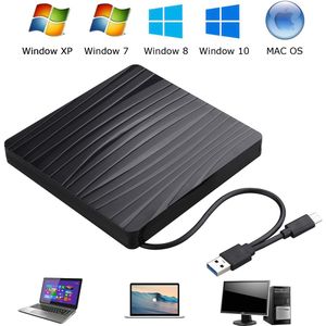 Externe Cd Dvd Drive Usb 3.0 Type-C Slanke Externe Cd/Dvd Drive Writer Brander Hoge Snelheid data Transfer Externe Dvd Drive