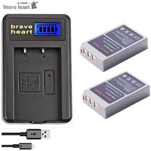 2000Mah 2x Ps-bls5 BLS-5 BLS5 Bls 5 Batterij + Lcd Usb Lader Voor Olympus OM-D E-M10, pen E-PL2, E-PL5, E-PL6, E-PM2, Stylus 1