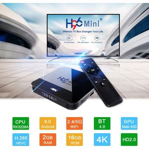 H96 BT4.0 Tv Box Mini Stb H8 2G + 16G 4K Hd Tv Set Top Box Rockchip RK3228A Ondersteuning 2.4G /5G Wifi Android 9.0 Google Play R60