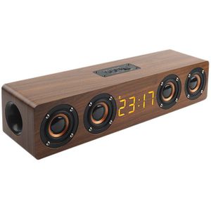 20W Houten Draagbare Bass Kolom Home Theater Stereo Surround Bluetooth Speaker Multi-Functie Subwoofer Soundbar Ondersteuning Tf Fm